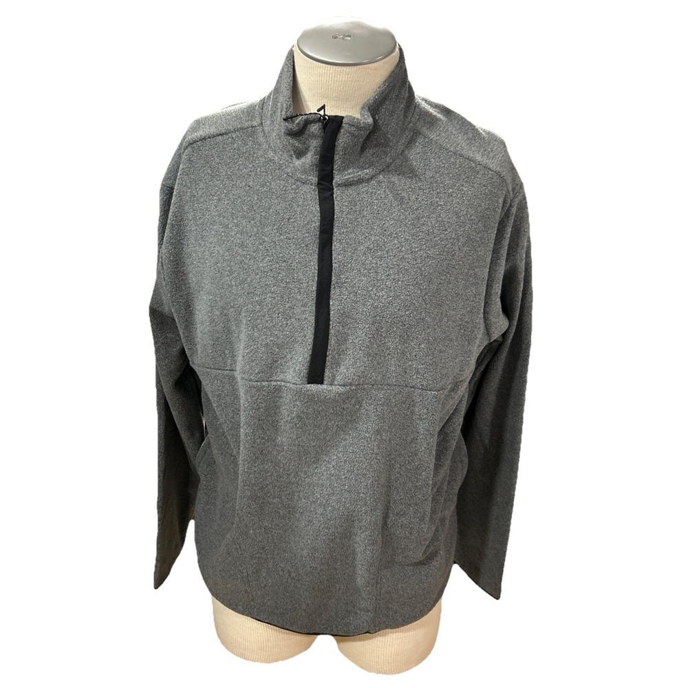 Goodfellow Fleece Pullover Sweatshirt Mens XL Gray Quarter Zip Activewear NEW